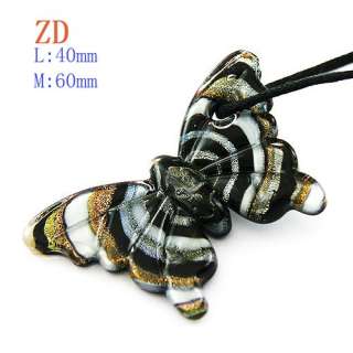   Murano Lampwork Glass Butterfly Bead Necklace Earrings set Jewelry