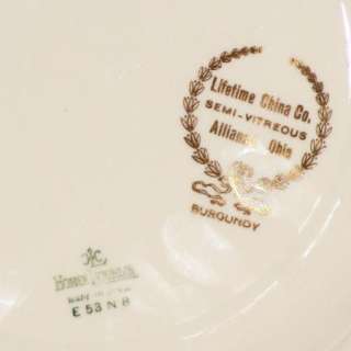 Homer Laughlin Burgundy Lifetime China Salad Plate Semi Vitreous 