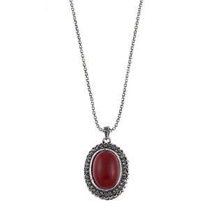  Hermosa Silvertone Created Stone Necklace Jewelry