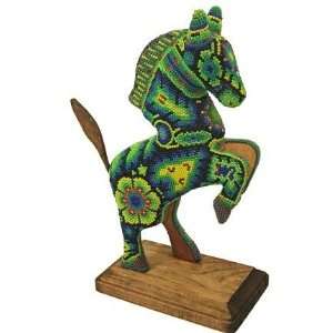  Jumping Horse ~ Huichol Bead Art