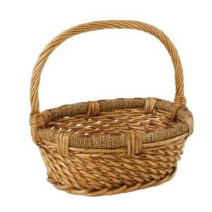  Wald Imports 12 Inch Stained Willow with Rope Basket