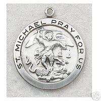 Sterling Silver St. Michael Medal On 24 Chain #L420MK  