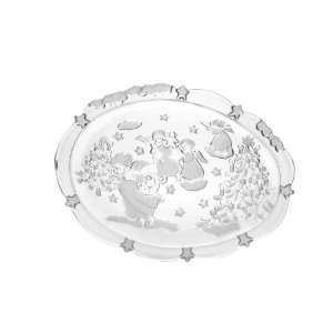  Walther Glass Xmas Season Oval Dish, 9.25 Inch Kitchen 