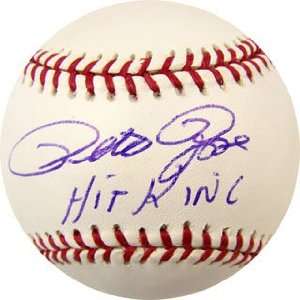  Pete Rose Autographed Baseball   with hit King 