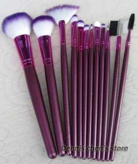 12PCS purple make up kit soft makeup brushes makeup brush set with 