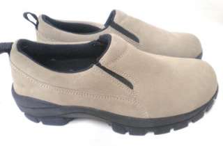Womens Lands End Biege Pull On Suede Shoes Size 7 B  