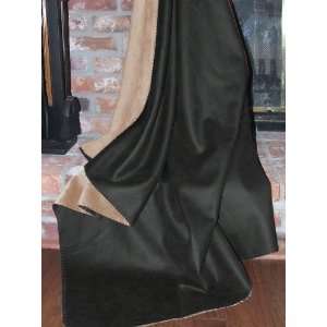 Black Faux Suede and Microfiber Fleece Throw 