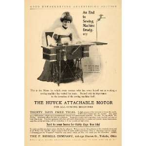  1906 Ad Huyck Attachable Motor Sewing Machine Bissell 