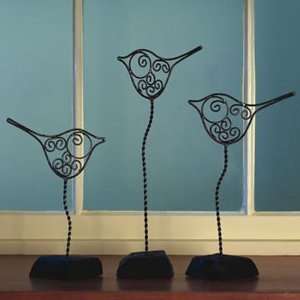  Hand Crafted Wire Bird Sculptures