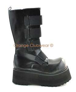   208 Mens Punk Industrial Goth Style Combat Platform Boots Shoes  