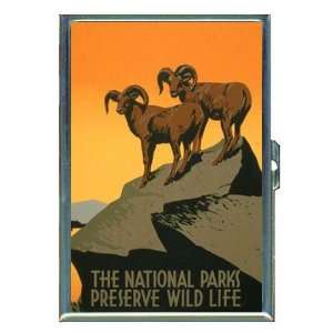 Nation Park WPA Bighorn Sheep ID Holder Cigarette Case or Wallet: Made 