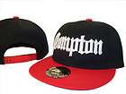Black White Compton Flat Bill Snap Back Cap Caps Hat items in The Hat 