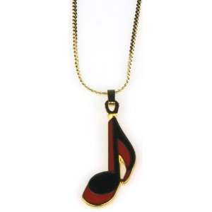  Harmony Jewelry Eighth Note Necklace   Blue Musical 