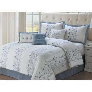 11pc Menlo Park Blue King Luxury Bedding Set   Includes 600tc Sheet 