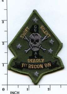 USMC 1st Recon Battalion Subdued OD Marines PATCH diamd NEW Swift 