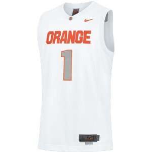  Nike Syracuse Orange #1 White Replica Basketball Jersey 