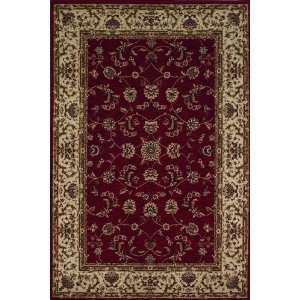  Imperial Red Traditional Polypropylene Woven Area Rug 5.30 