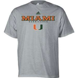   : Miami Hurricanes Grey adidas Impervious T Shirt: Sports & Outdoors