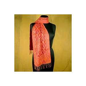  NOVICA Wool scarf, Glorious