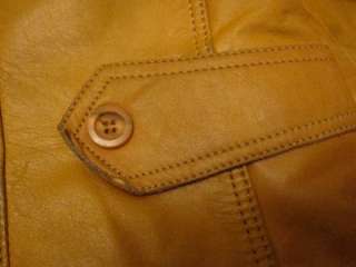 Vtg 70s Lakeland Mens Tan Leather Fight Club Cool Mod Blazer Jacket 