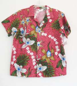 Mamo Howell Boys Hawaiian Orchid Aloha Shirt Sz 16 NWT  