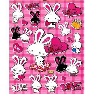 Black White Love Bunny Mashimaro marshmallow like Bunny Rabbit Sticker 
