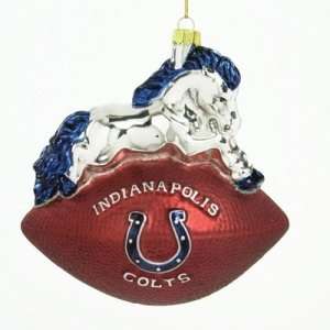   Colts NFL Glass Mascot Football Ornament (6): Sports & Outdoors