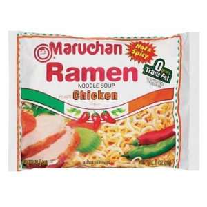 Maruchan Ramen Hot & Spicy Chicken Noodle Soup 3 oz (Pack of 24 