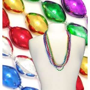  33 in Oval Mardi Gras Beads 6 Assorted Colors (12 Dozen 