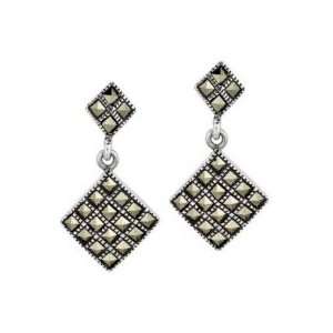  Marcasite and Sterling Silver Post Earrings: Italy 