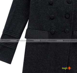   Fashion Vintage Double Breastd Long Jacket Overcoat Coat New WCOT067
