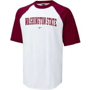  Nike Washington State Cougars White Classic Raglan T shirt 
