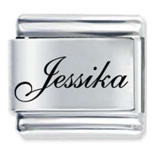   Script Font Name Jessika Gift Laser Italian Charm: Pugster: Jewelry