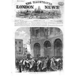  1866 City London Street Scene Lombard Panic People: Home 