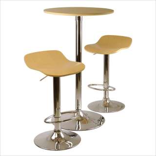 Winsome Kallie 3pc Table & Stools Natural Wood Pub Set 021713933843 