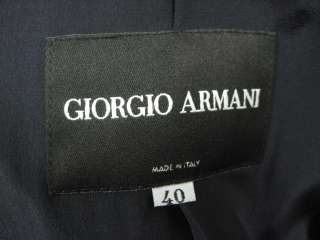 GIORGIO ARMANI Black Lbl Navy Wool Silk Pant Suit 40 46  