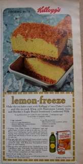 1968 Kelloggs Corn Flakes Lemon Freeze Dessert Ad  