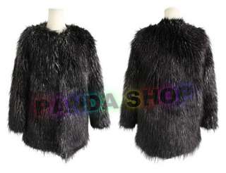   Attractive Lady Coat Jacket Long Sleeved Faux Fur Popular Special