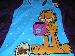 Garfield Womens Shorts Pajama Set Coffee Powered  