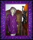 Shiny Purple PVC vinyl hooded raincoat Slicker rain Jacket NEW rain 