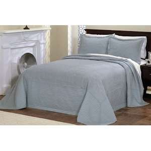  French Tile Twin Bedspread Light Blue