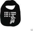 crawl walk dirt bike black custom baby infant bib new $ 6 50 