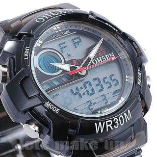 Black Army Military Alarm Sport Digital New Men Waterproof Wrist Watch 