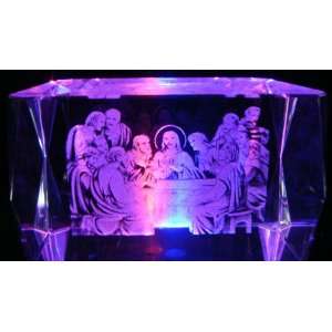  The Last Supper Laser Etched 3D Crystals. Size: 2x2x3 