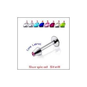  Surgical Steel labret Jeweled cone Body Piercing Jewelry Jewelry