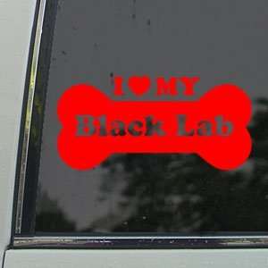  I Love My Black Lab Red Decal Car Truck Window Red Sticker 