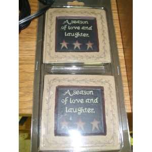 Pk of 2 a Season of Love and Laughter Primitive Plaques 