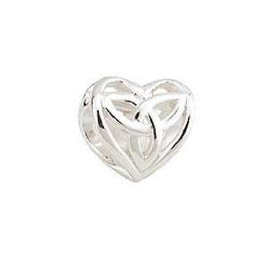    Sterling Silver Trinity Knot Heart Bead   Made in Ireland Jewelry