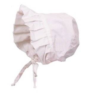  Beautiful White Lace Baby Bonnet with Pink Trim: Clothing