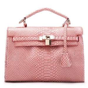  Genuine Leather Shoulder Bag Handbag Tote Briefcase Snakeskin Lock 